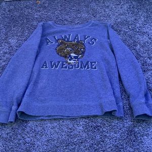 Childrens stylish sweater with flip sequins